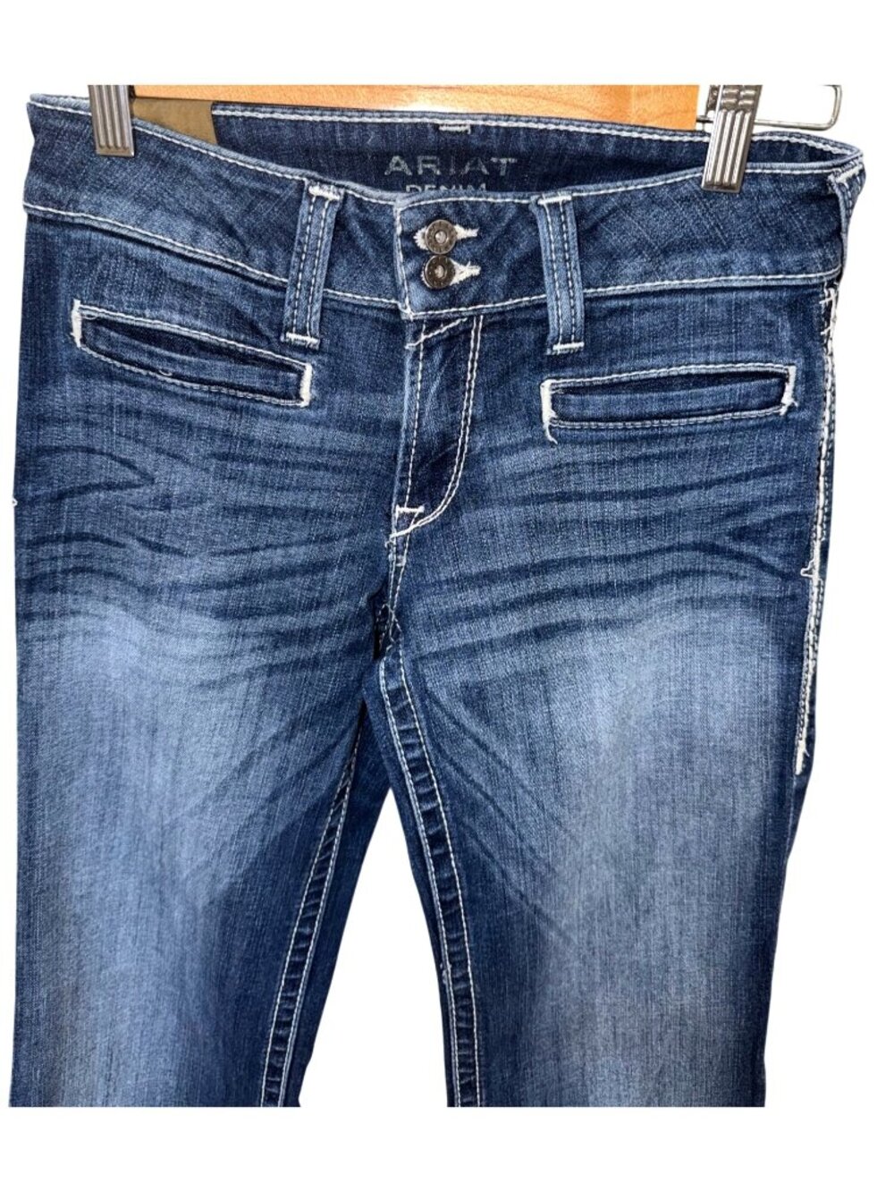 Ariat Womens Western Cowgirl Rodeo Jeans Medium Wash Size 27R Embroidered Pocket - Picture 4 of 8